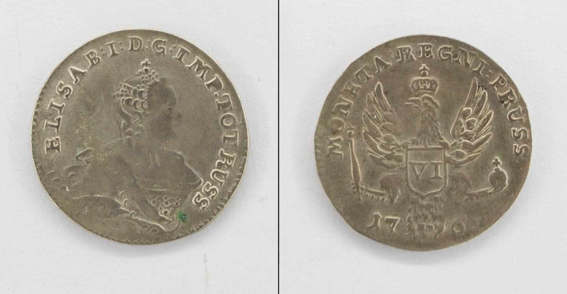 6 GöscherRussland 1761, Elisabeth I., Silber, ss