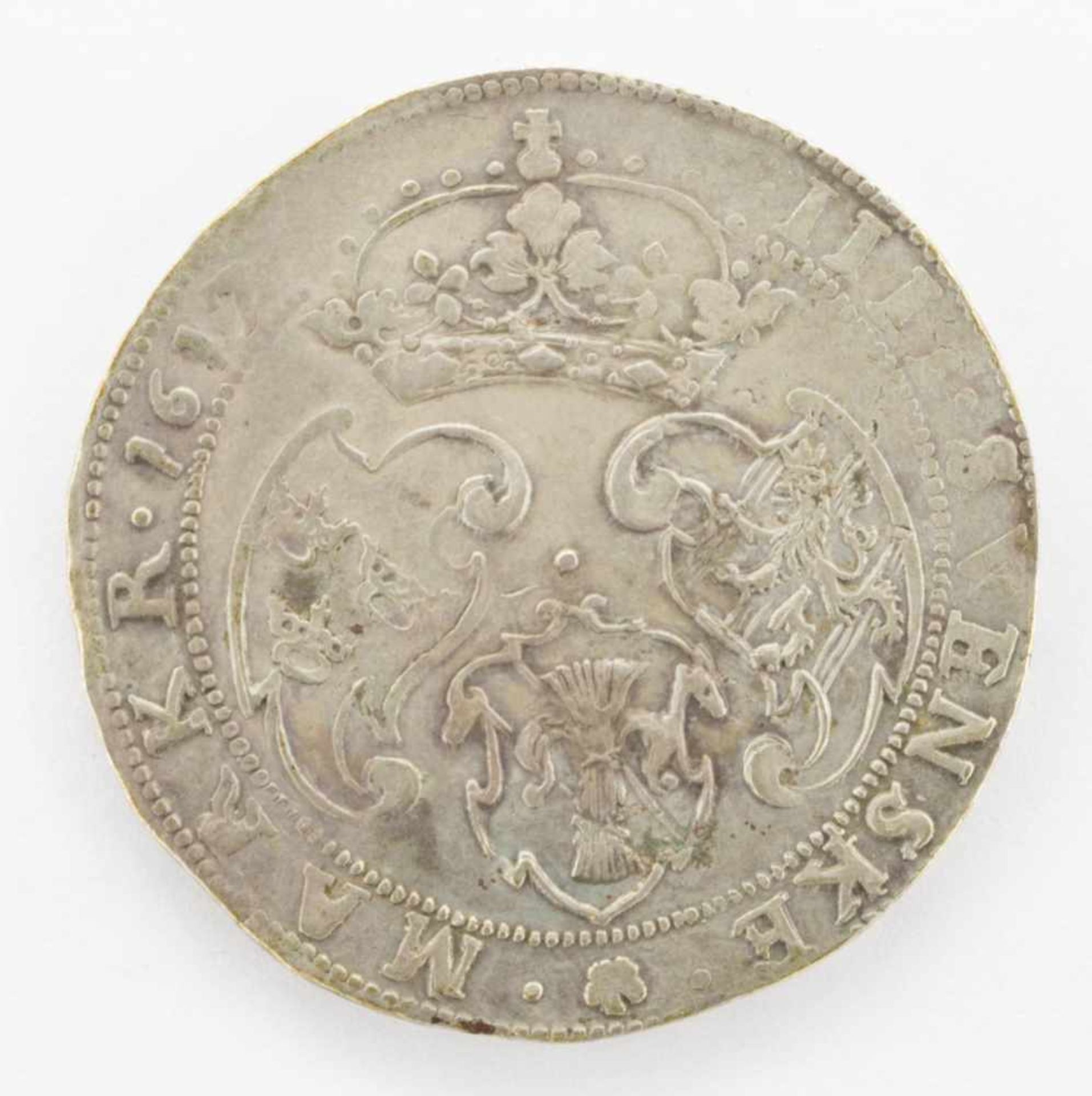 4 MarkSchweden 1617, Gustav II. Adolf, Silber, G. 19,8g, ss - Bild 2 aus 2