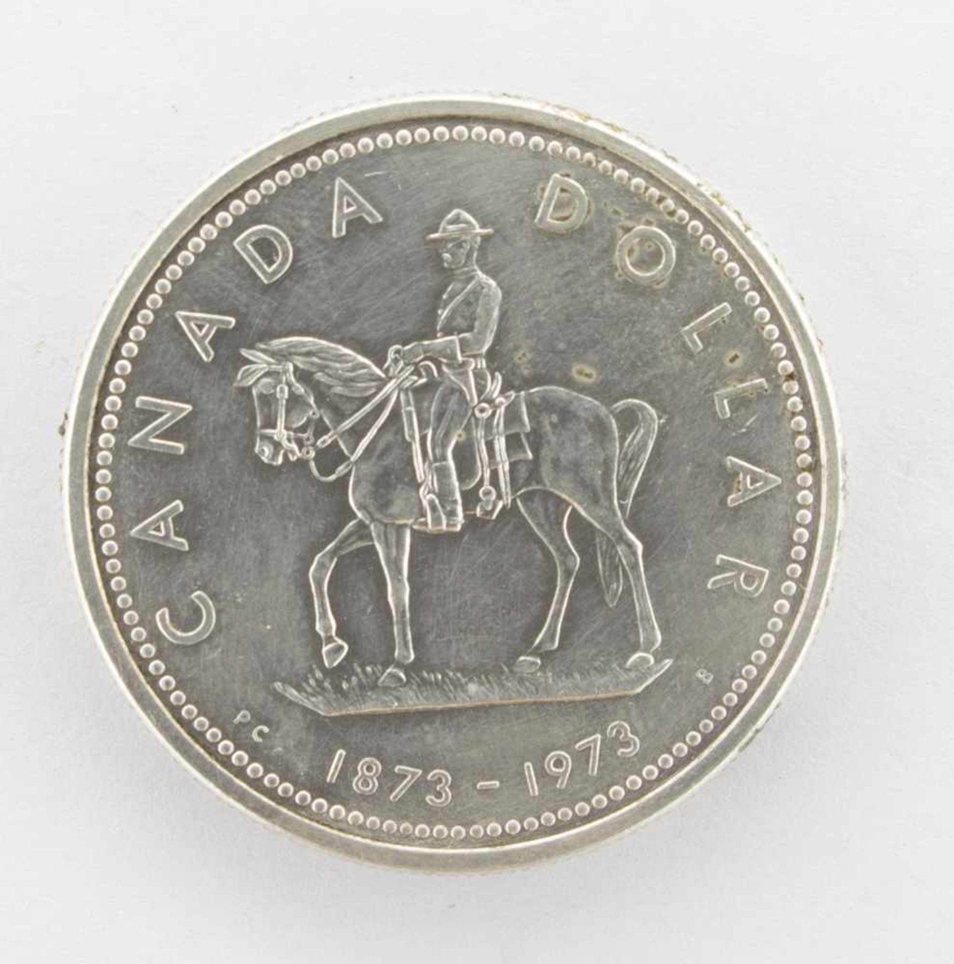 1 DollarCanada 1973, Maunted Police, Silber, stgl. - Bild 2 aus 2