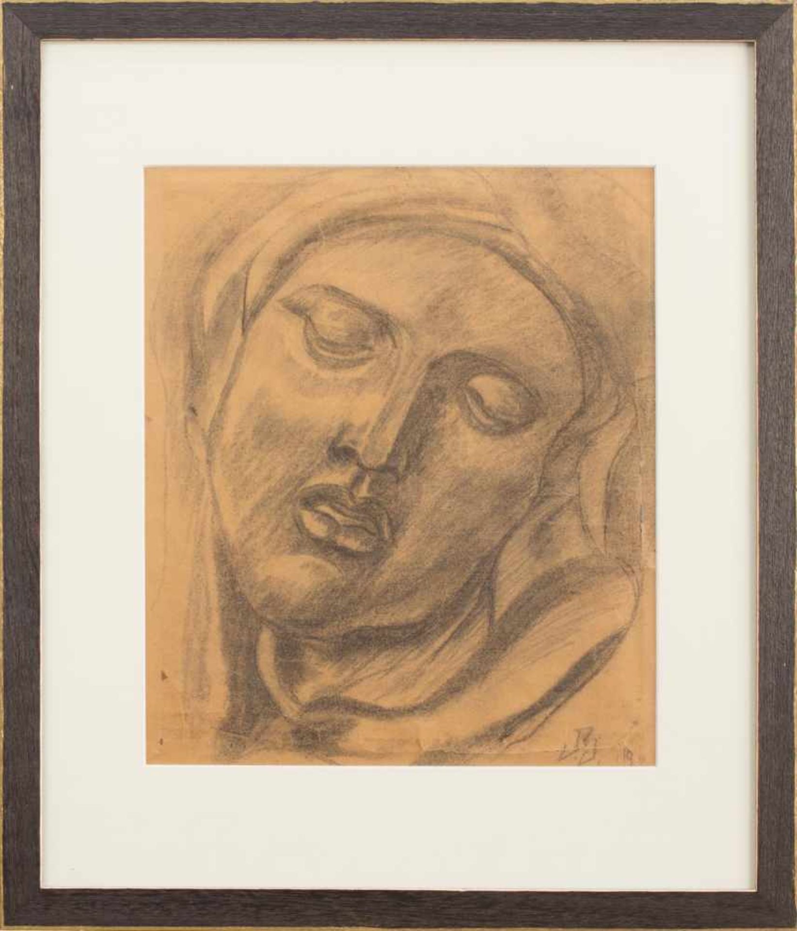 J. Baxpehler(Zeichner d. 19./ 20. Jh.)Mutter GottesKohlezeichnung, 42 x 35 cm, gerahmt,