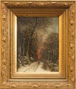 Bruns(Landschaftsmaler des 19./ 20. Jh.)WinterlandschaftÖl/ Holz, 39 x 30 cm, gerahmt, signiert u.