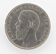 5 MarkBaden 1875 G, Friedrich, Silber, ss, mit Randkerbe