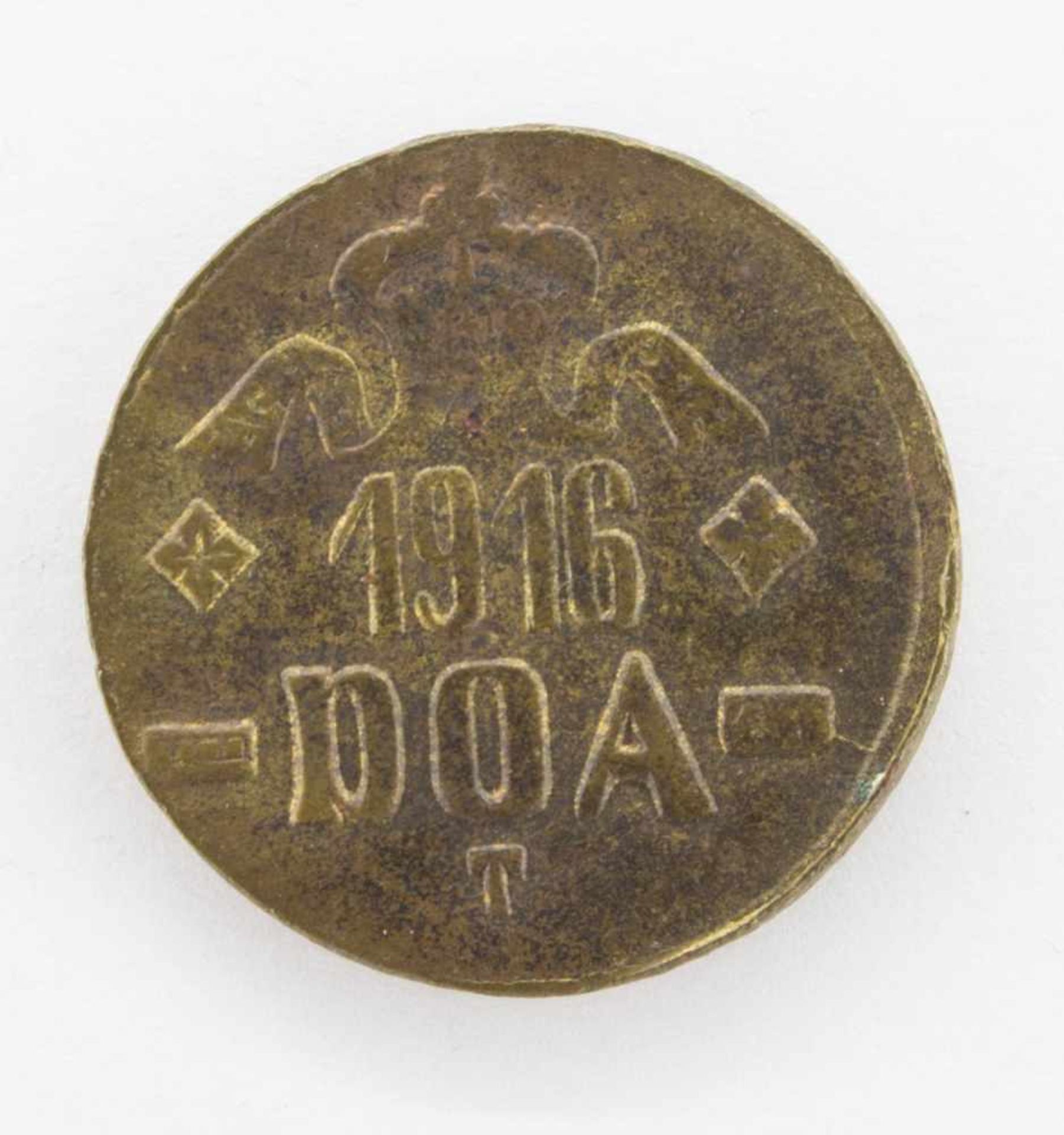 20 HellerDeutsch Ostafrika 1916 T, Kaiserkrone, 1. L nicht vollständig, ss+ - Bild 2 aus 2