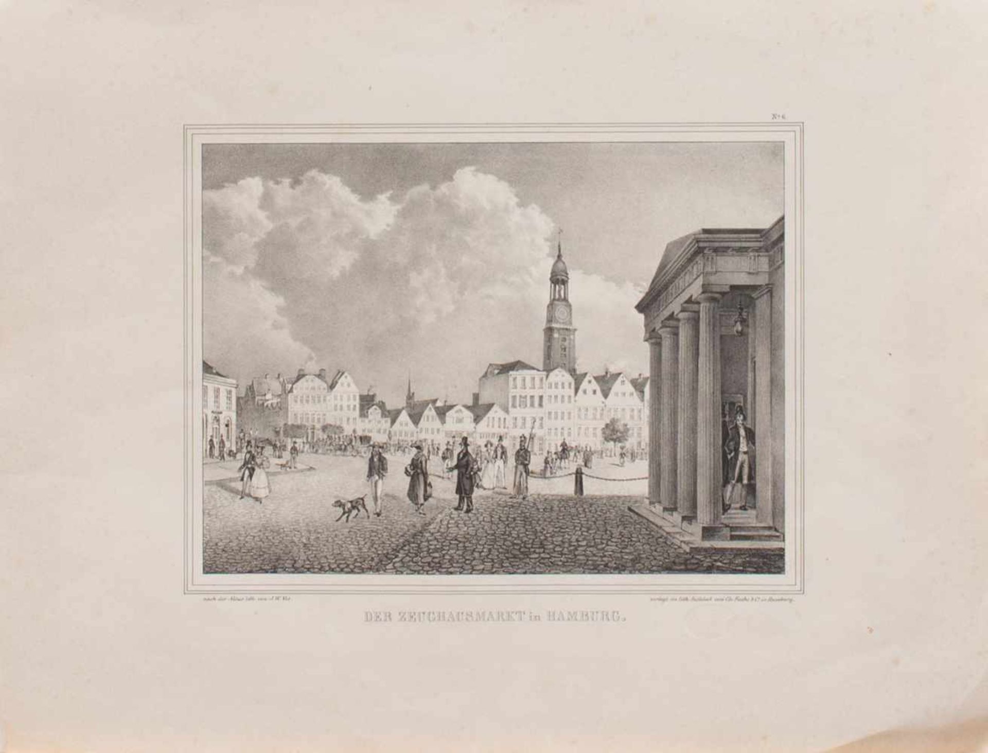 J.W. Vos(Lithograf u. Kupferstecher des 19. Jh.)3 Hamburger AnsichtenOriginal Lithographien, nach d.