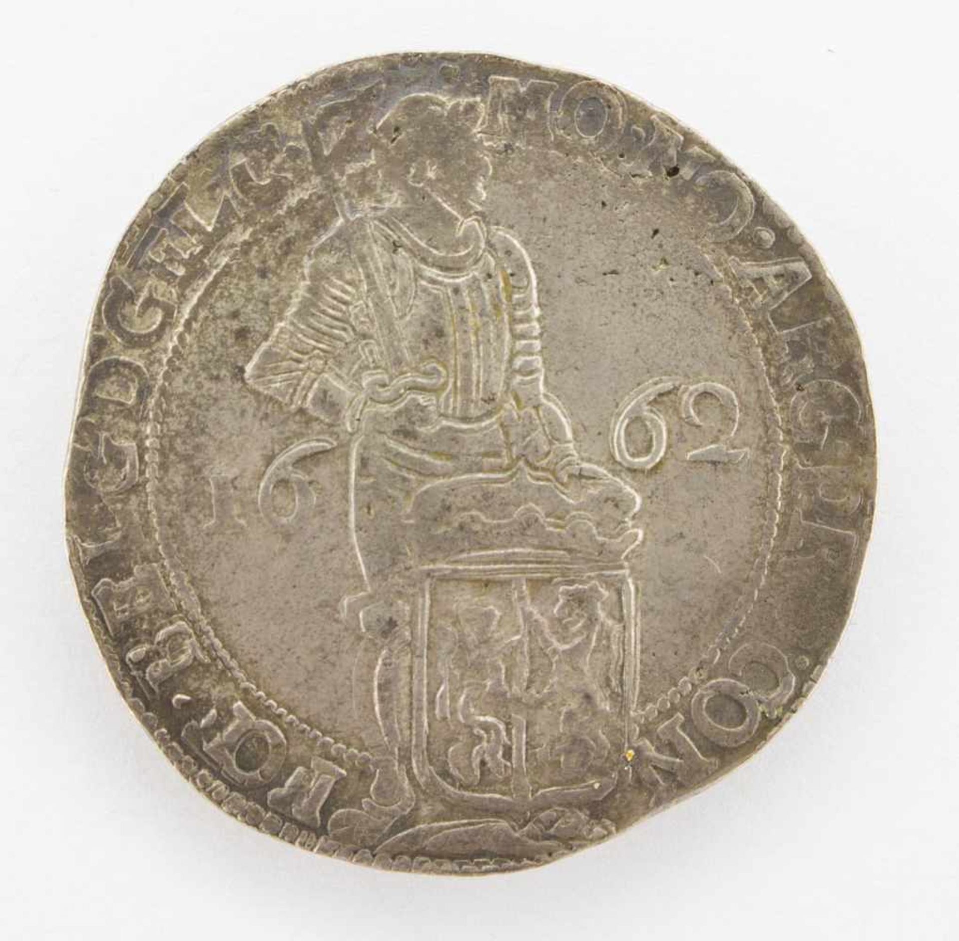 SilberdukatenNiederlande Provinz 1662, Ritter mit Wappenschild, Silber, ss