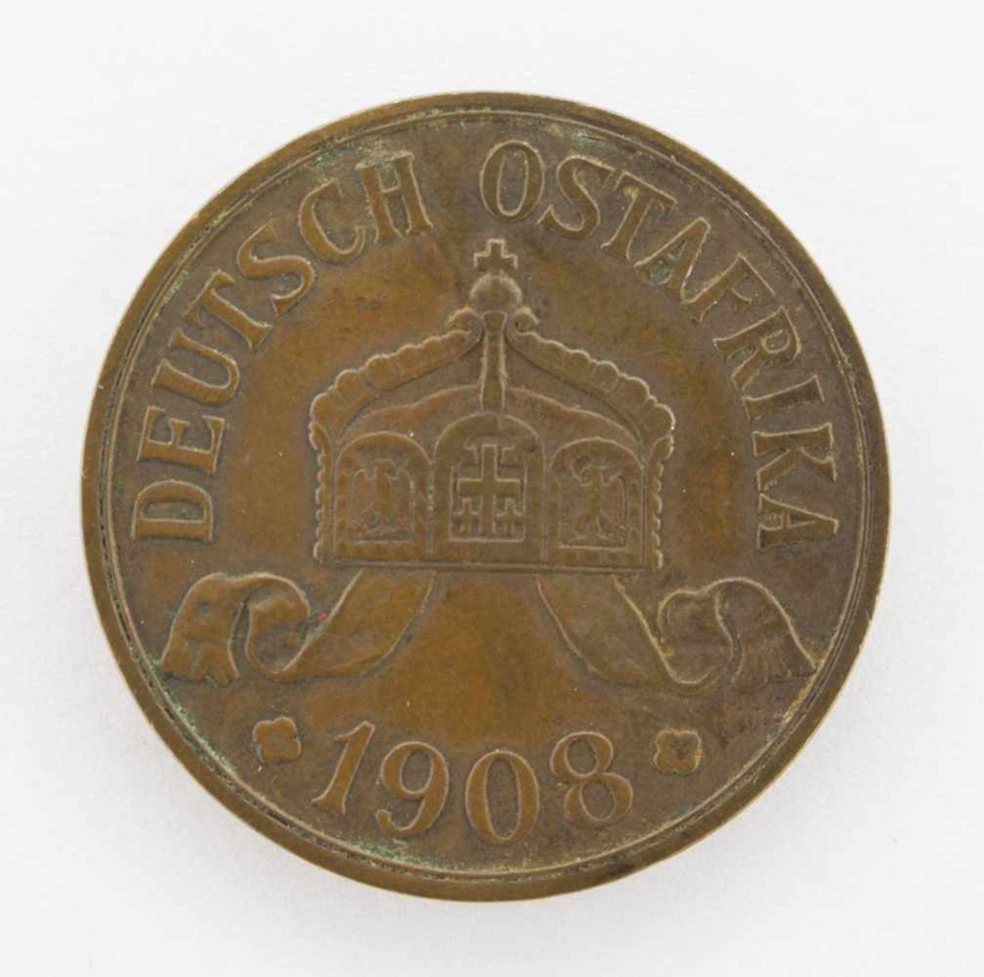 5 HellerDeutsch Ostafrika 1908 J, Kaiserkrone, vzgl. - Bild 2 aus 2