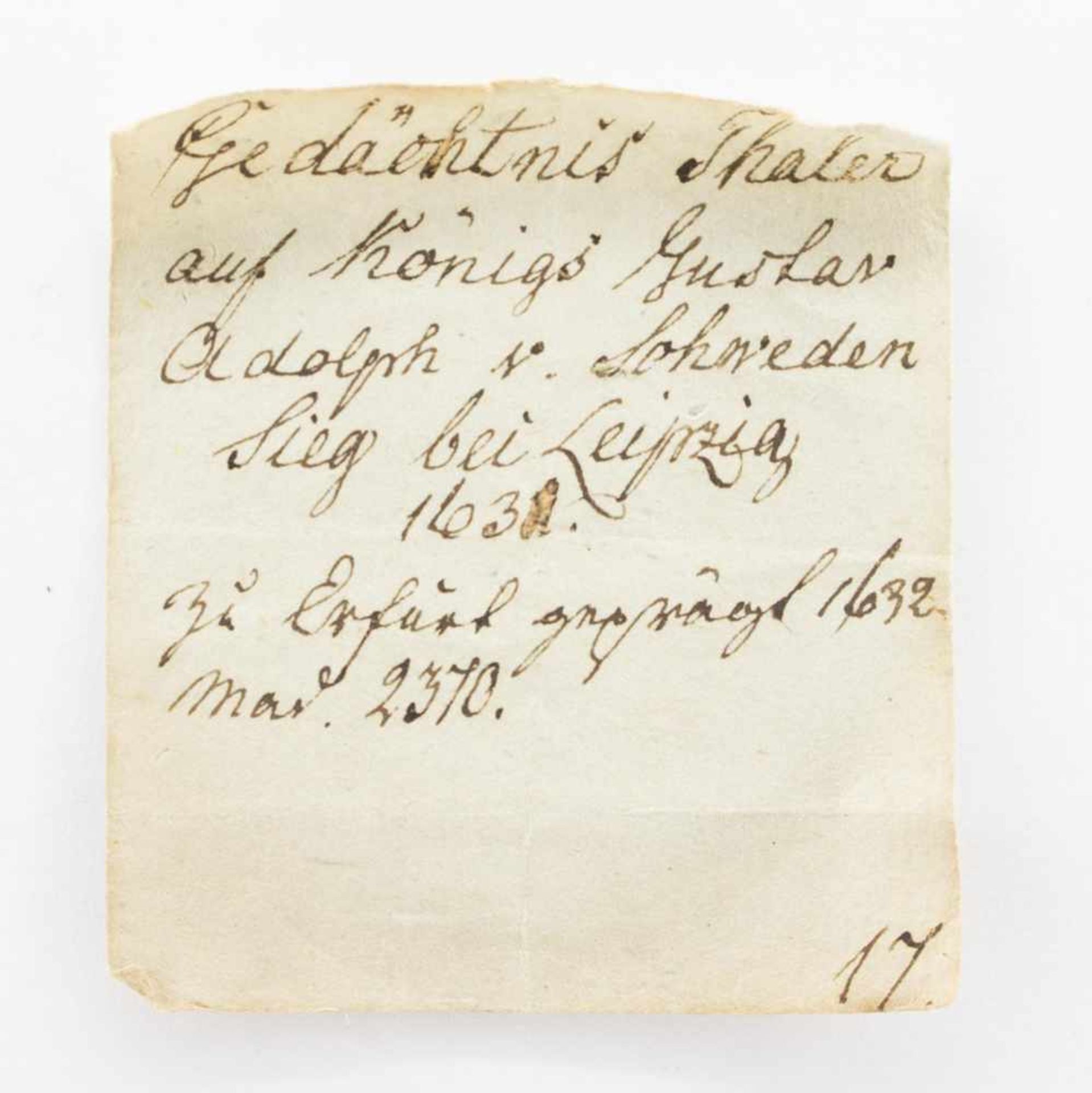 Gedächtnis ThalerSchweden 1632 (geprägt in Erfurt), auf den Sieg Gustav Adolph von Schweden bei - Bild 3 aus 3