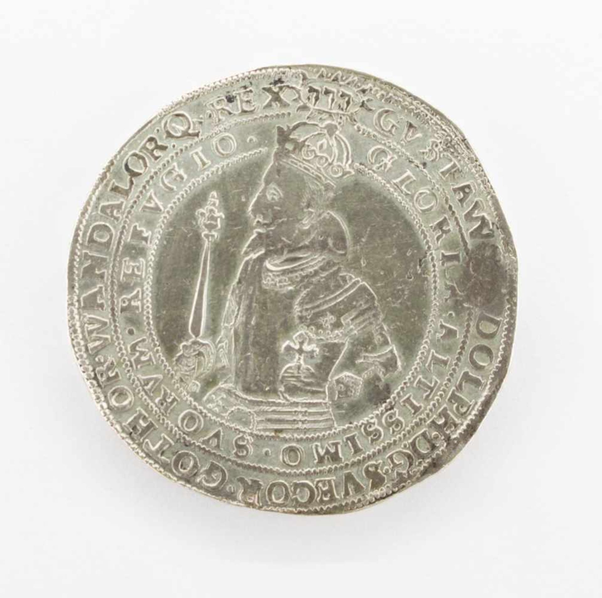 Reichstaler (Riksdaler)Schweden 1617, Gustav II. Adolf, Silber, G. 32g, ss+