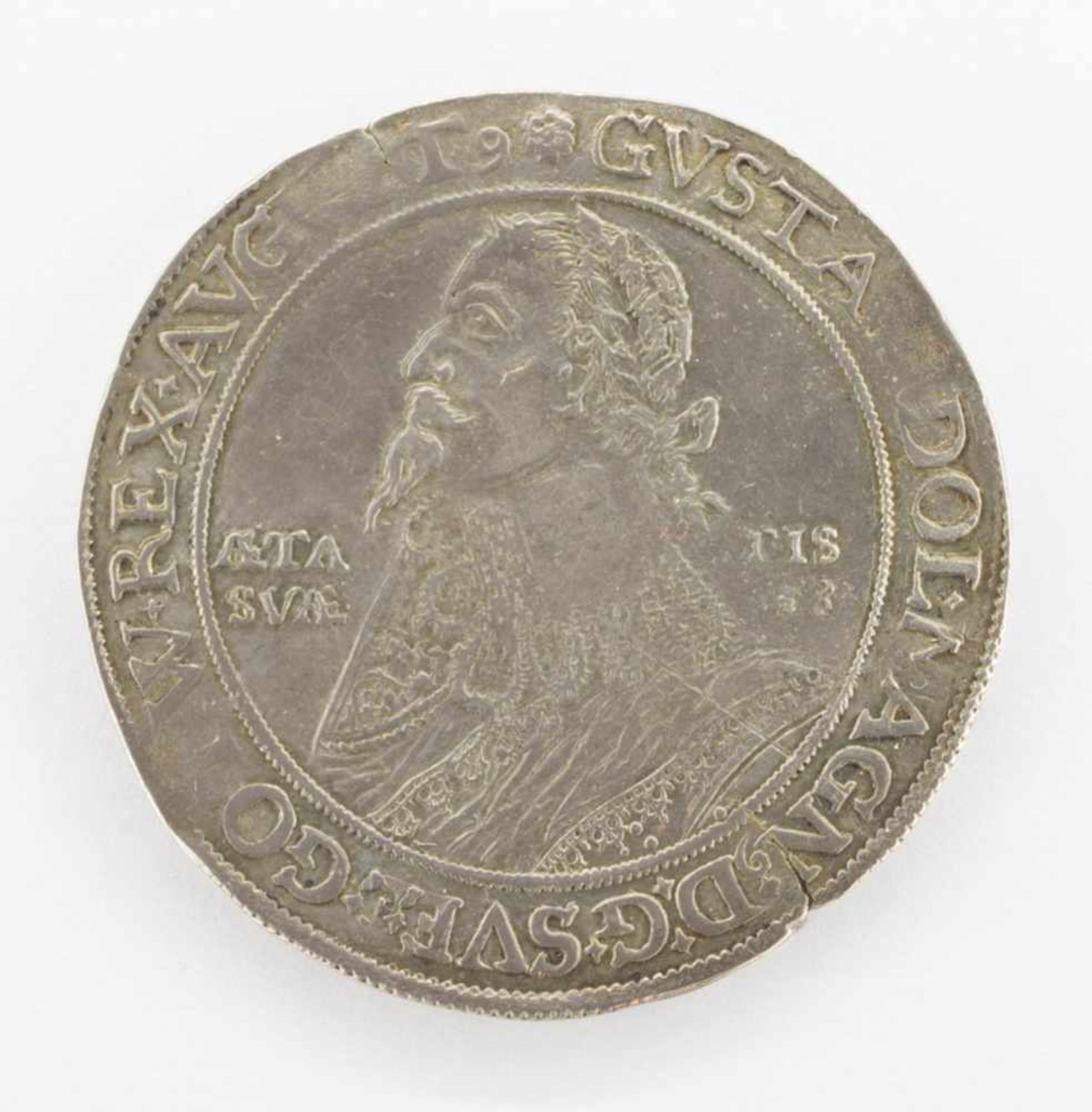 TalerErfurt 1633, Gustav II. Adolf, Silber, G. 26,9g, ss, Schrötlingsfehler