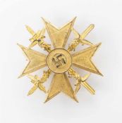 SpanienkreuzSpanienkreuz in Gold, Buntmetall vergoldet mit Schwertern, ohne Hersteller