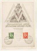 BriefmarkenSonderblatt Deutsches Reich, Leipziger Messe 1938 mit Mi. 660 u. 661