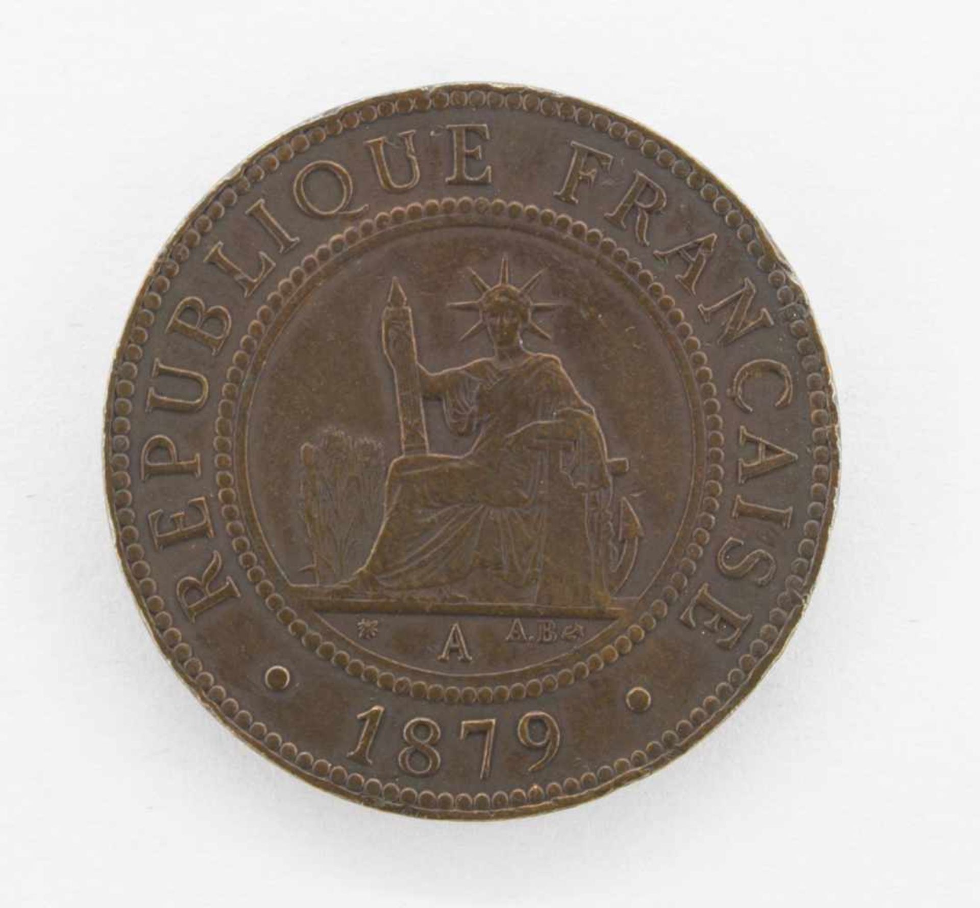 1 CentFranzösisch Indochina 1879, Bronze, vzgl.