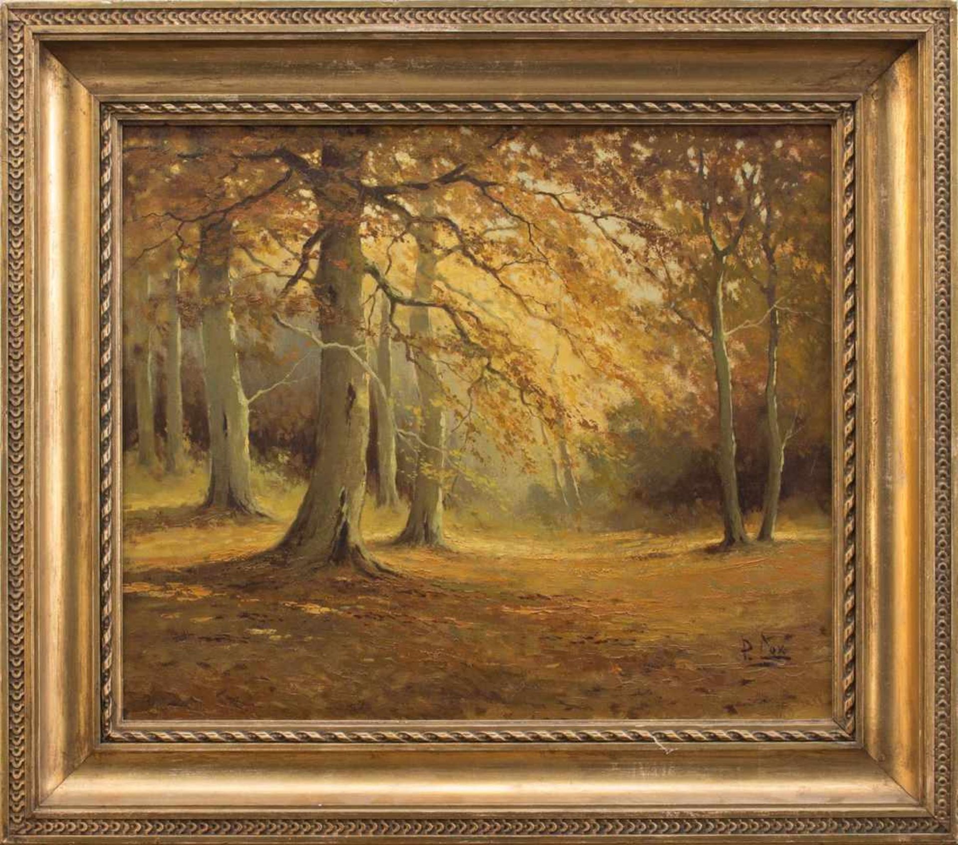P. Fox(Landschaftsmaler zur Mitte des 20. Jh.)HerbstwaldÖl/ Leinwand, 50 x 58 cm, gerahmt,