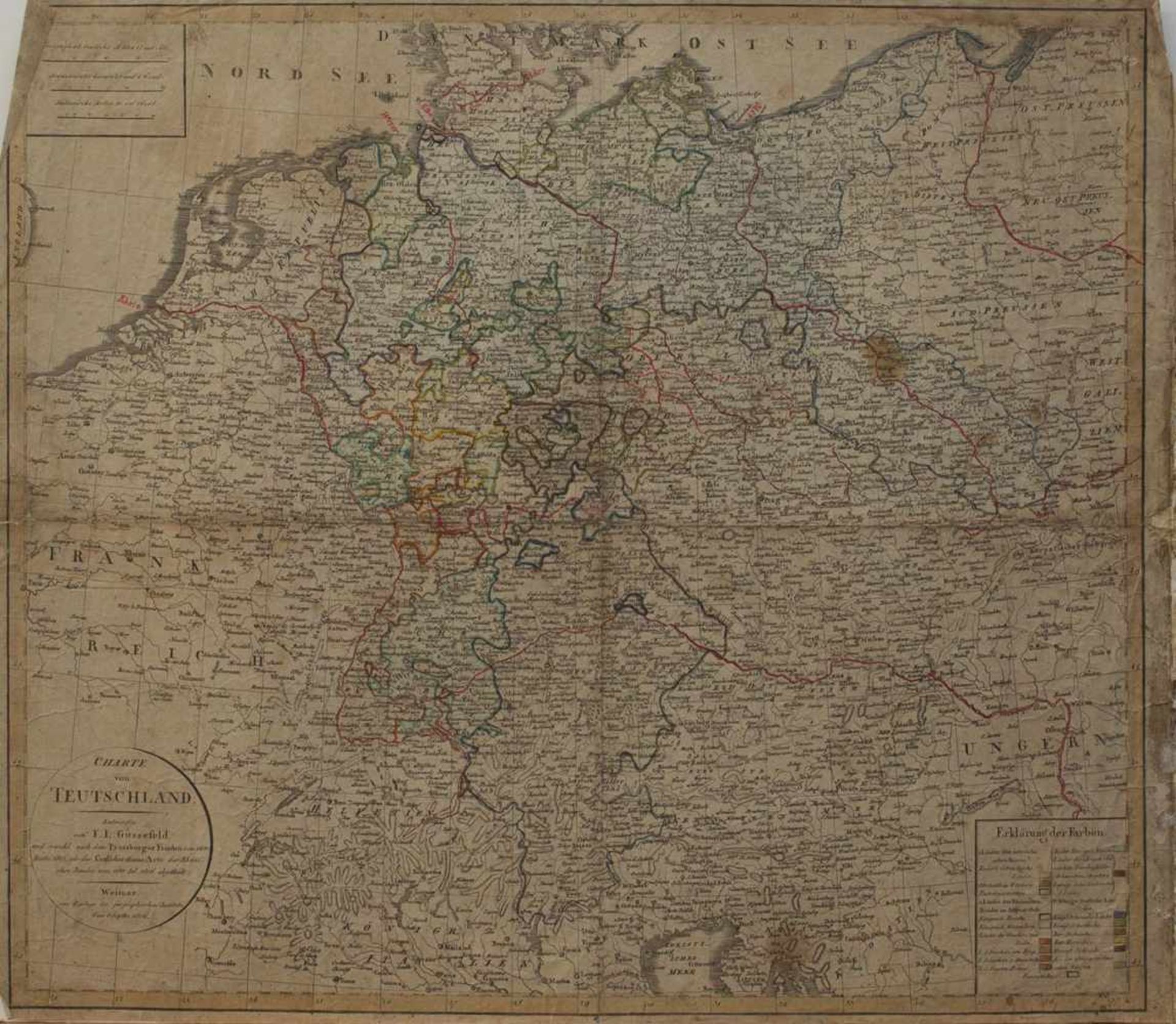 Franz Ludwig Güssefeld(Osterburg 1744 - 1808 Weimar, deutscher Kartograph)Charte von