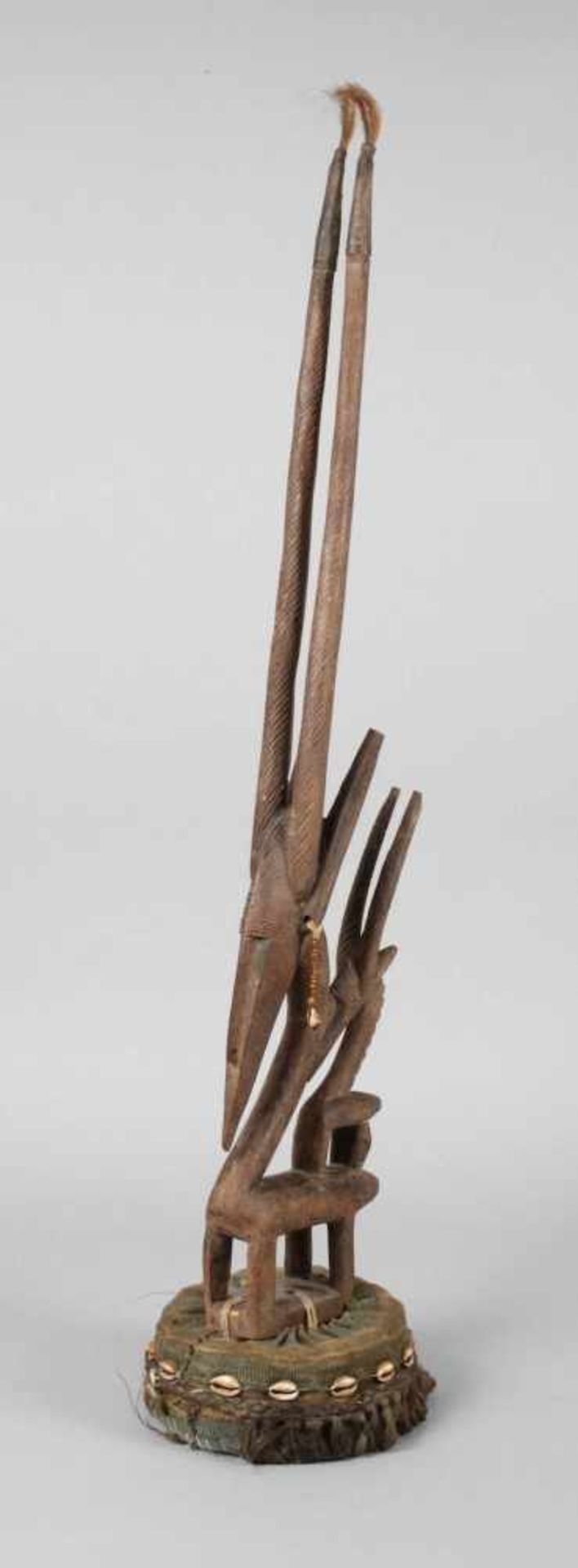 Antilopen-TanzaufsatzMali, 20. Jh., der Volksgruppe der Bambara zugeordnet, Holz fein beschnitzt, in