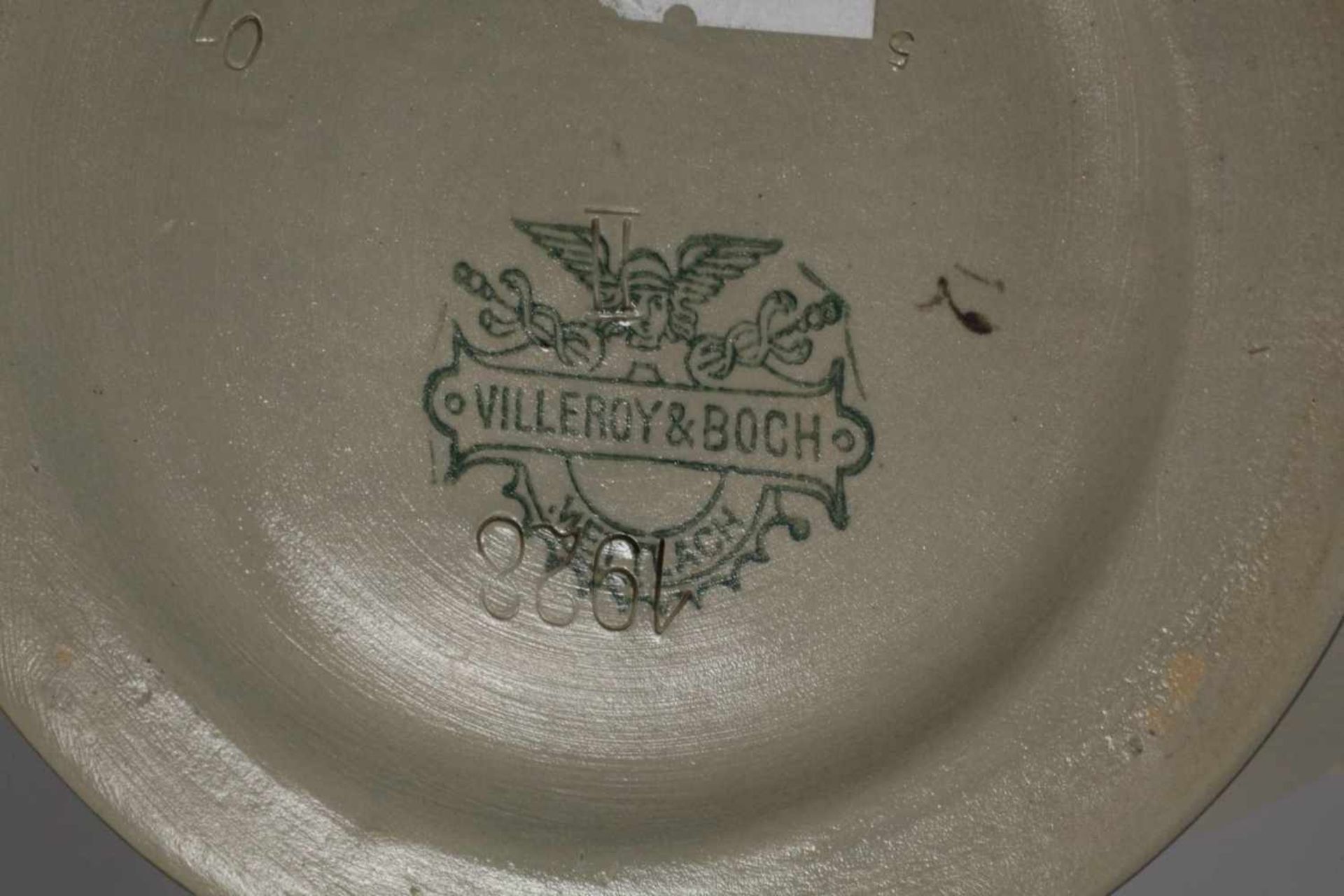 Villeroy & Boch Bierkanneum 1890, grüne Stempelmarke V & B Mettlach, Modellnummer 1928, grau - Bild 4 aus 4