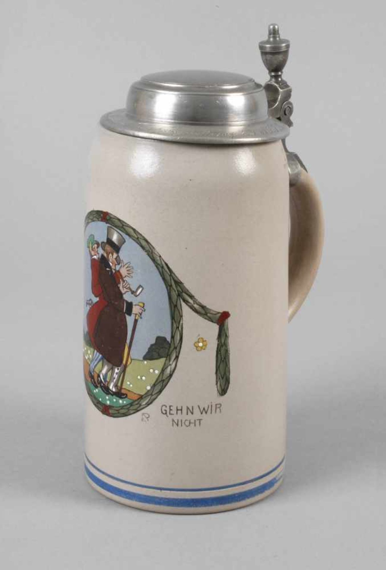 Bierkrug Jugendstil Franz RingerEntwurf um 1905, monogrammiert, am Boden gestempelt MN. ges. gesch.,