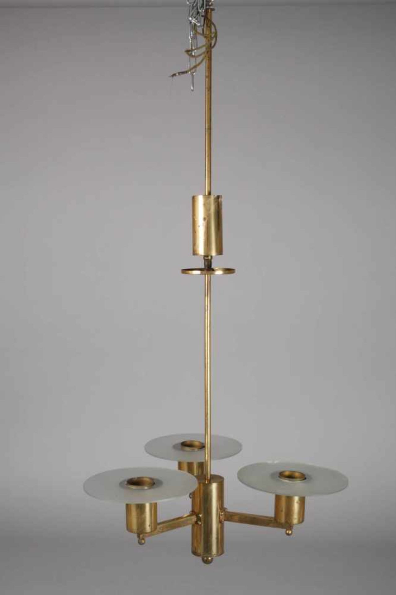 Deckenlampe Art découm 1930, vergoldetes Metallgestänge in schlichter, geometrischer Formsprache, - Bild 4 aus 4