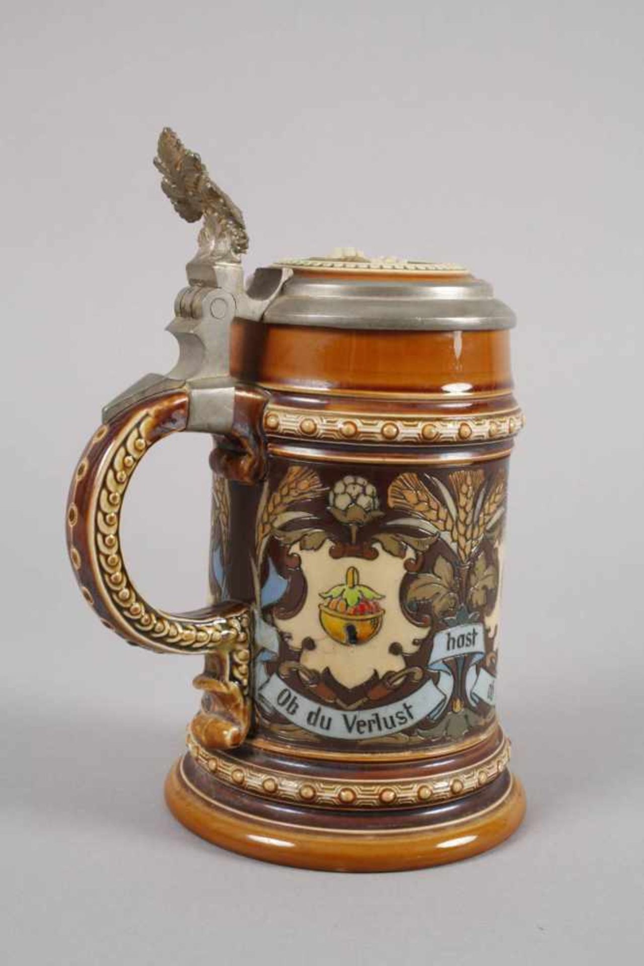 Villeroy & Boch Bierkrug Historismusum 1890, Prägemarke V & B Mettlach, Schriftzug gegen Nachbildung - Bild 2 aus 6