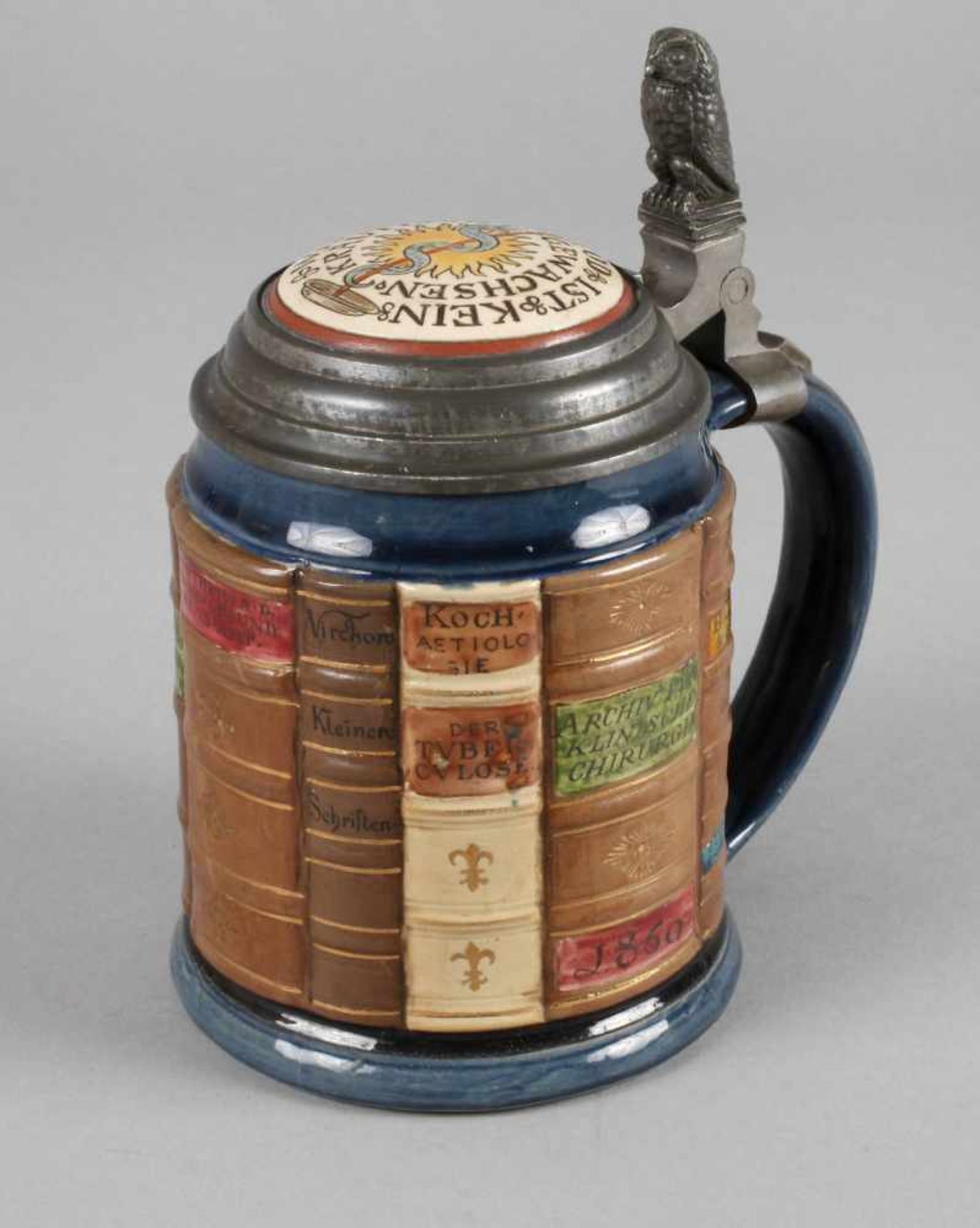 Villeroy & Boch studentischer Bierkrugum 1900, Prägemarke V & B Mettlach, Schriftzug ges. gesch.,