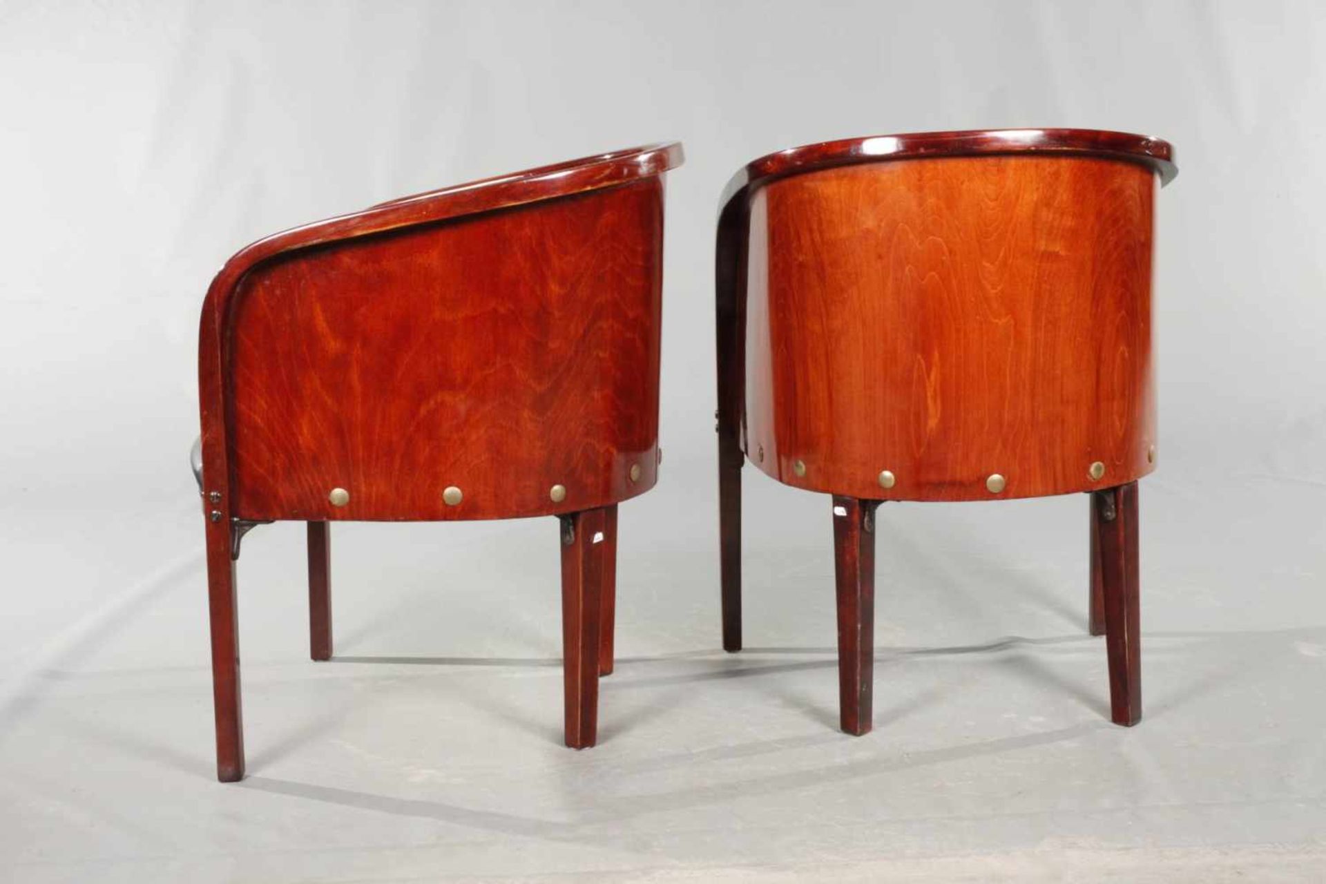 Paar Sessel Kohn 'W 795'um 1915, Variante nach einem Entwurf von Josef Hoffmann, Zarge mit - Bild 3 aus 5