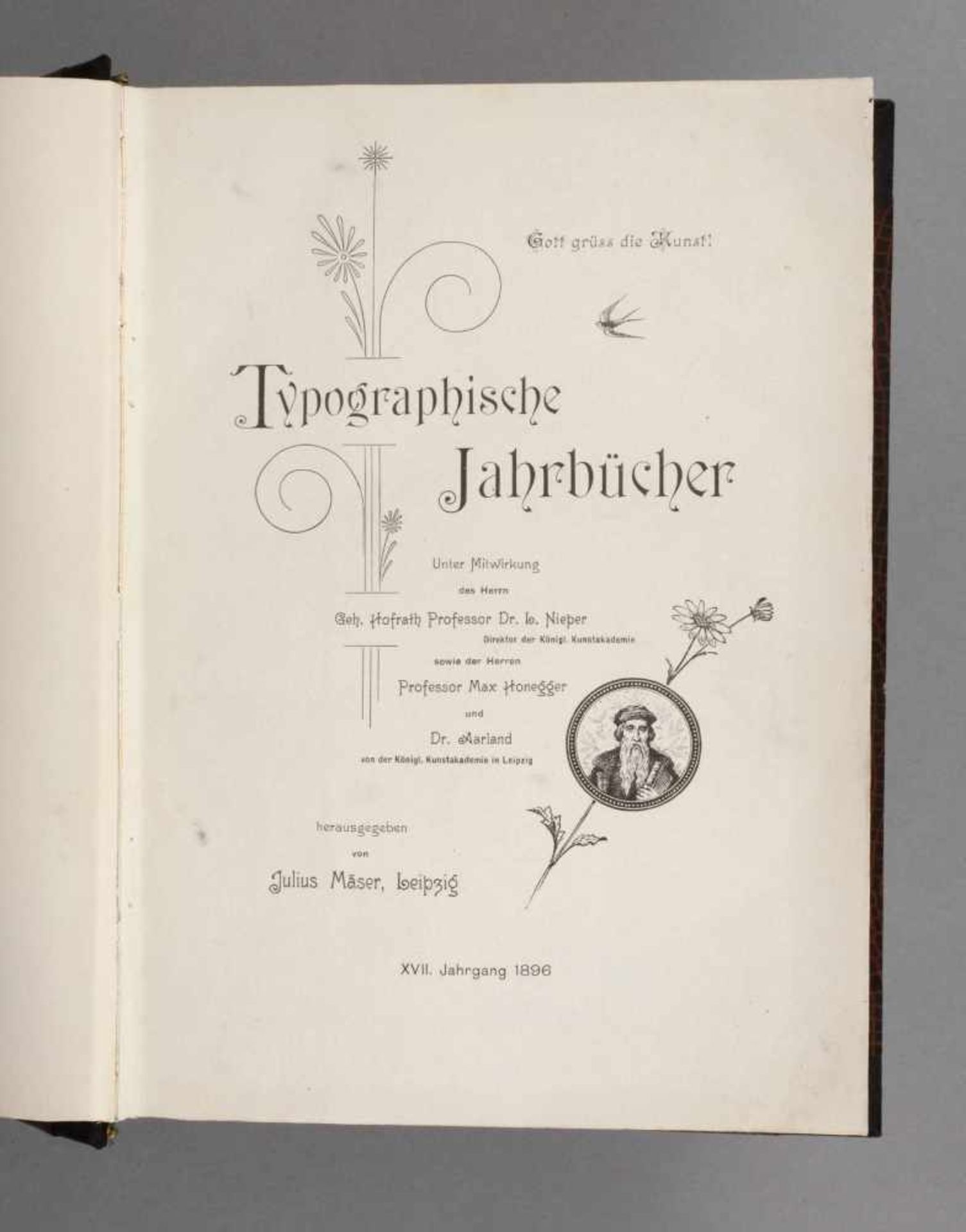 Typographische JahrbücherXVII. Jahrgang 1896, hrsg. von Julius Mäser, Format Lex. 8°,