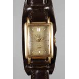 Herrenarmbanduhr GUB1950er Jahre, auf Ziffernblatt gemarkt GUB Glashütte i.S., hochrechteckiges