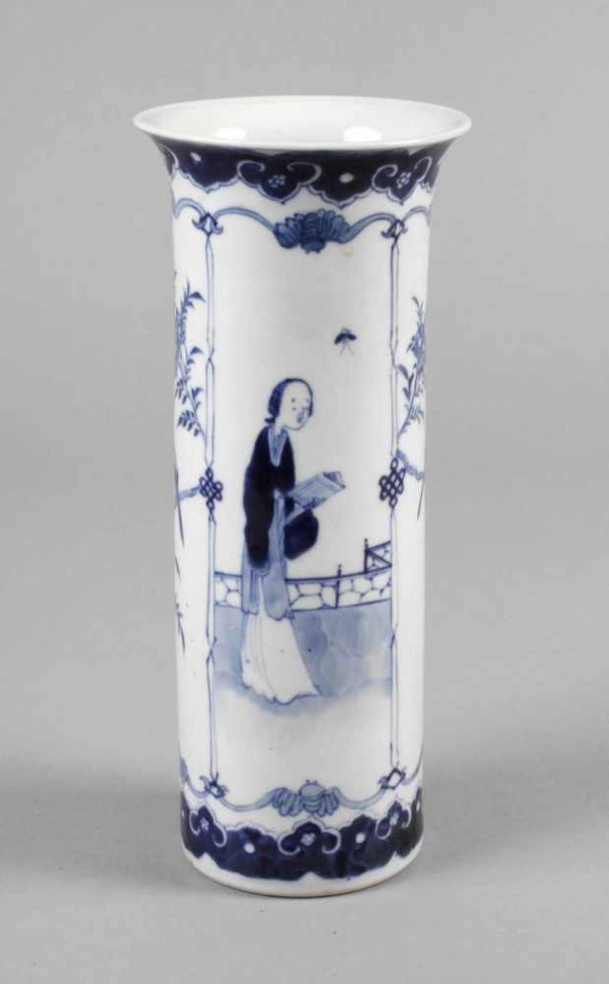 Vase ChinaEnde 19. Jh., am Boden Vier-Zeichen-Marke, Porzellan in kobaltblauer