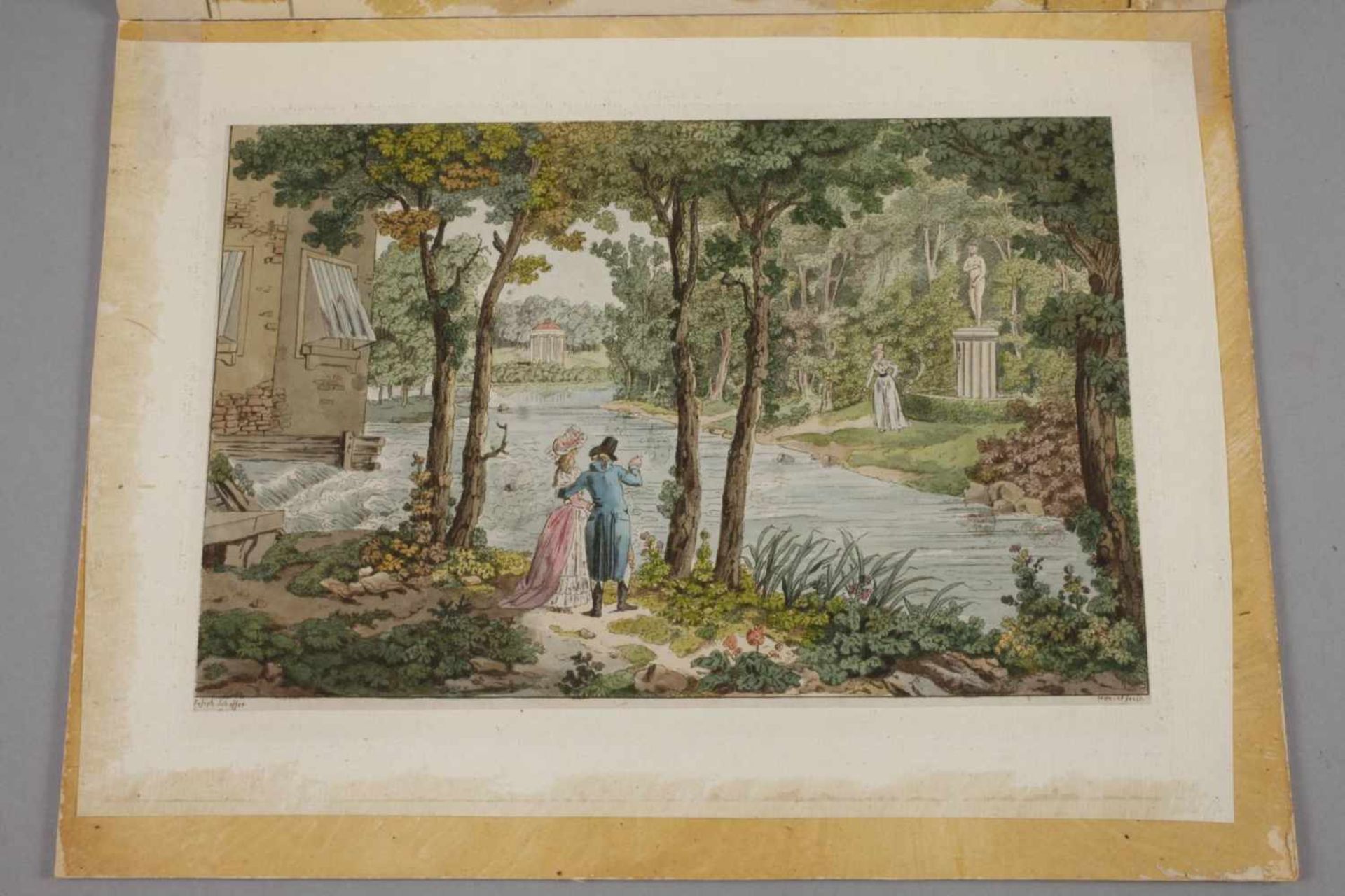 Joseph Schaffer, Sommerlicher ParkblickAnsicht einer Parkanlage im englischen Stil, mit großem Teich - Bild 2 aus 5