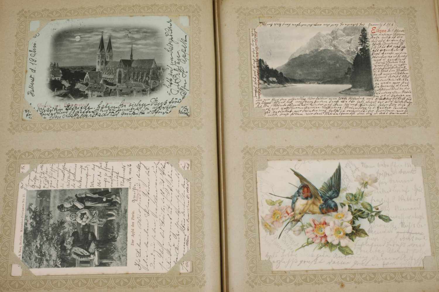 Ansichtskartenalbum mit asiatischem Deckelmotivum 1910, ca. 135 Postkarten, Sammlung von überwiegend - Image 7 of 9
