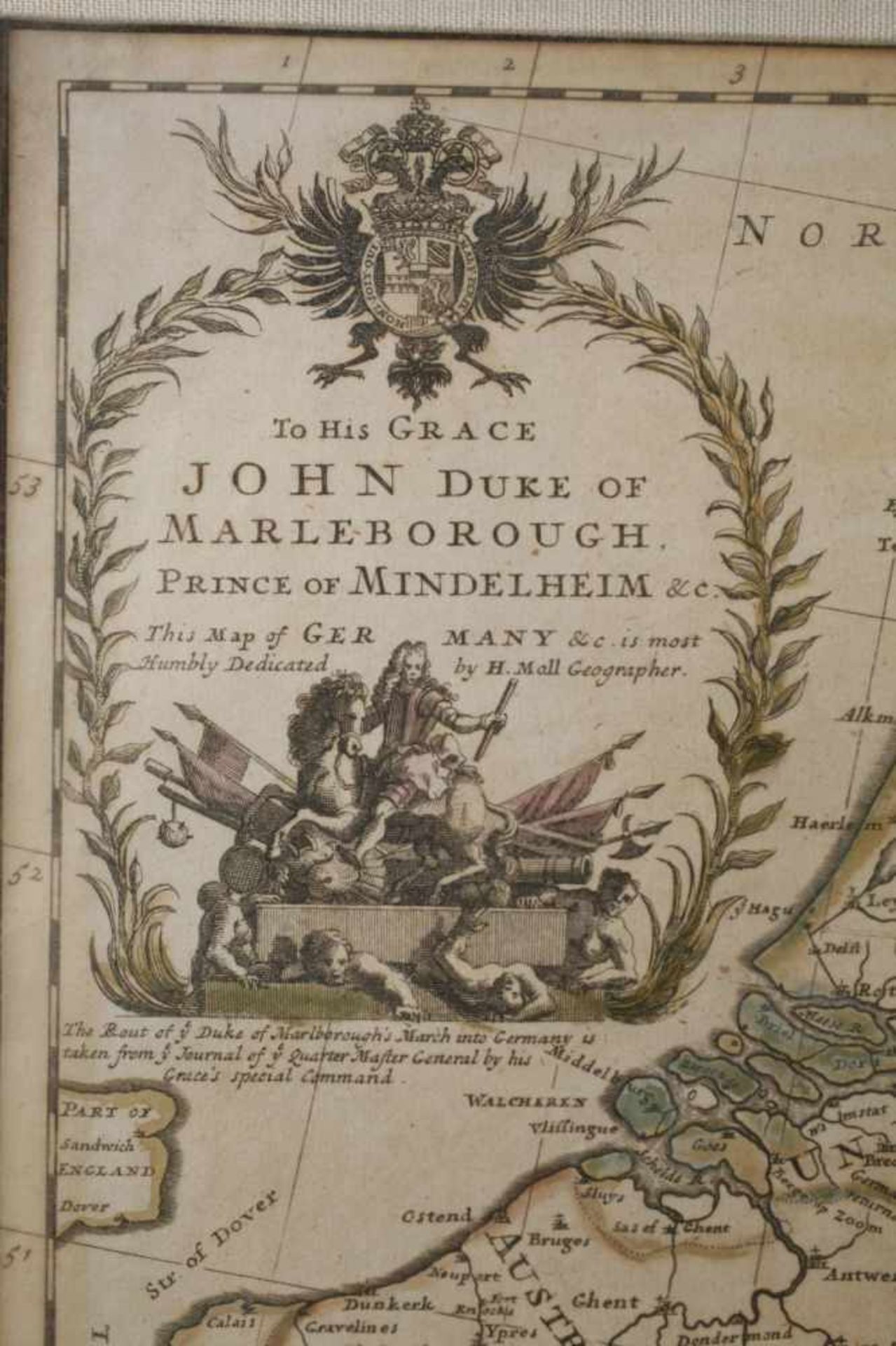 Moll und Bowles, Große Europakarteoben links in Kartusche bezeichnet To his Grace John Duke of - Bild 3 aus 5