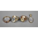 Konvolut Goldschmuck20. Jh., Gelbgold gestempelt 333 und 585, bestehend aus drei Ringen, RW 17 mm,