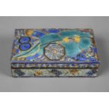 Silberdose CloisonnéChina, 20. Jh., Silber, am Boden gemarkt, rechteckiges Etui, aufwendig