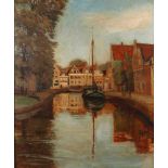 Prof. Fritz Rhein, "Hafen in Hoorn"sommerlicher Winkel am Hafenbecken im niederländischen Hoorn,