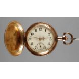 Hängeuhr Goldum 1900, gemarkt G&L, 585er Rotgoldgehäuse mit Strahlenmotiv, Werk mit Ankergang,