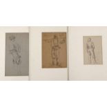 Themistokles von Eckenbrecher, Zeichnungskonvolutdrei Blatt, jeweils Darstellung stehender Männer,