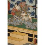 Farbholzschnitt Utagawa KunisadaJapan, 19. Jh., signiert und gestempelt, Farbholzschnitt auf Papier,