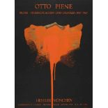 Prof. Otto Piene, originalgraphisches Plakat 1971Feuerblume, informelle Komposition auf schwarzen