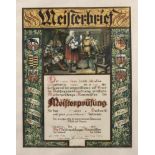 Meisterbrief Malerhandwerk"Der Maler Herr Erich Schulze geboren zu Dessau am 25. Juli 1898 hat heute