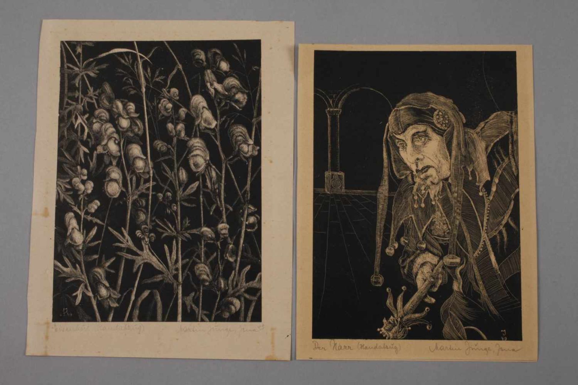 Martin Junge, Sammlung Lithographienacht Blatt Schablithographien auf verschiedenen Papieren, - Bild 4 aus 5