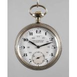 Taschenuhr A. Drouardum 1920, auf Ziffernblatt bezeichnet Chronometre A. Drouard, Nickelgehäuse