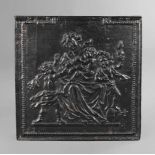 Barocke Kaminplatte/TakenplatteGusseisen, Anfang 19. Jh., figürliche Darstellung Caritas mit