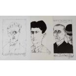 Janssen, Horst, Konvolut Portraitsdrei Lithographien mit den Portraits von James Joyce, Franz