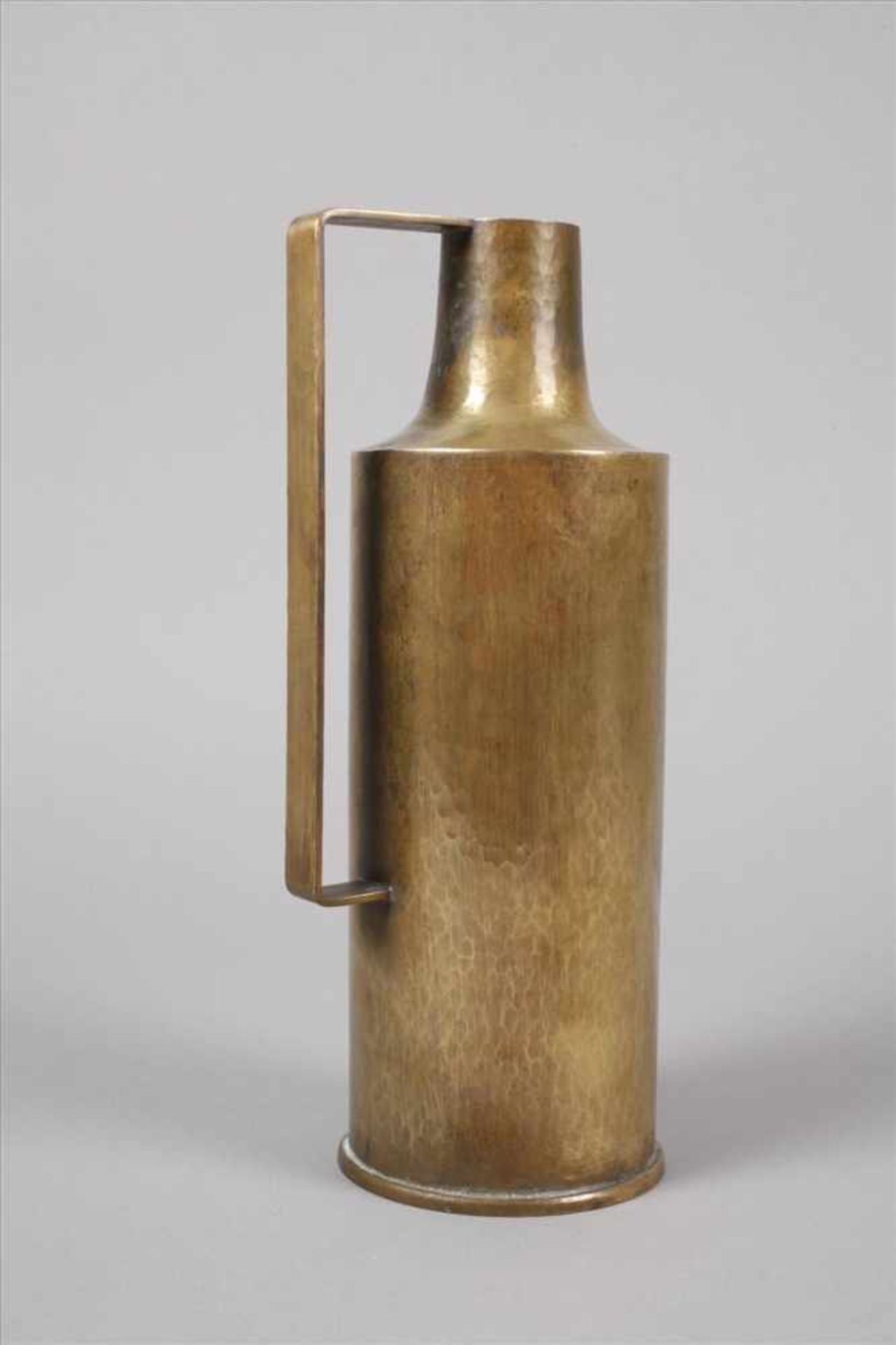 Messingkannewohl 1930er Jahre, ungemarkt, Messing handgetrieben, innen verzinnt, Zylinderform mit - Bild 5 aus 5
