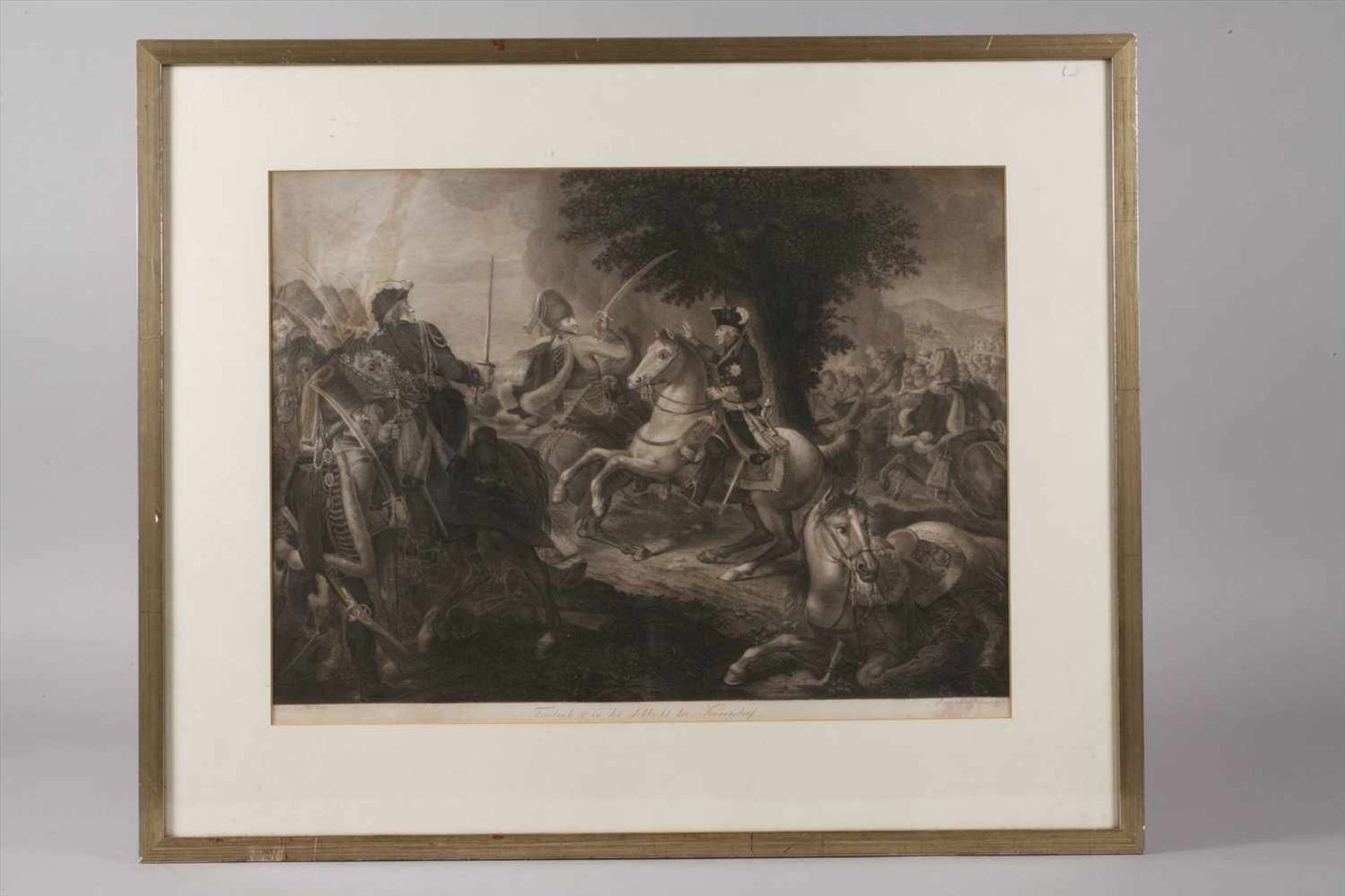 Daniel Berger "Friedrich II bei Kunersdorf"der Preußenkönig zu Pferde im Schlachtengetümmel, - Bild 4 aus 4