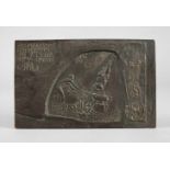 Hans Wimmer, Bronzerelief Hephaistos20. Jh., signiert, Bronze dunkelbraun patiniert, reliefierter