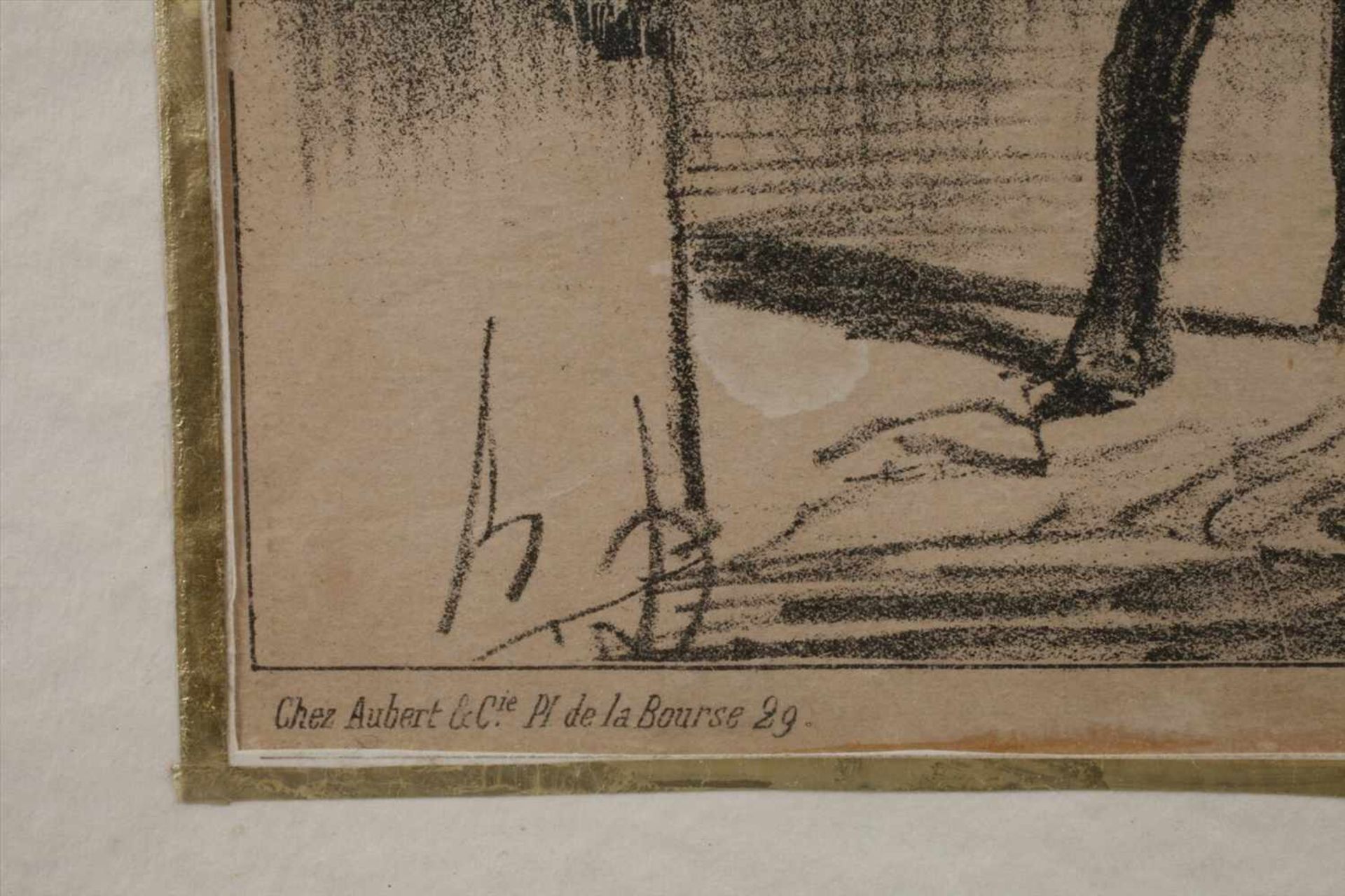 Honoré Daumier, Konvolut Karikaturendrei typische Arbeiten des bedeutenden Künstlers, Lithographien, - Bild 4 aus 8