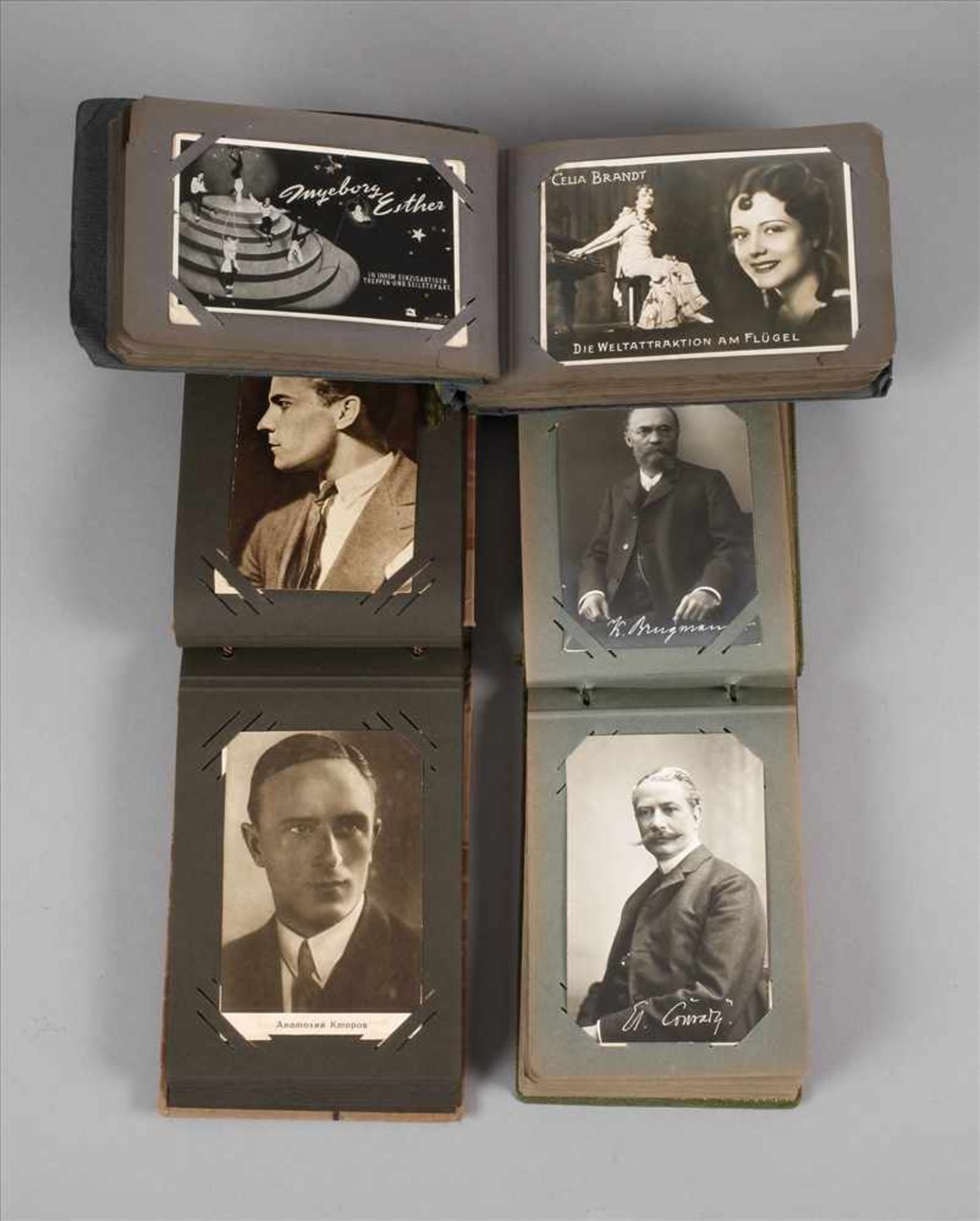Drei Alben Künstlerkartenca. 230 Postkarten, 20er/30er/40er Jahre, Theater, Oper und Stummfilm,