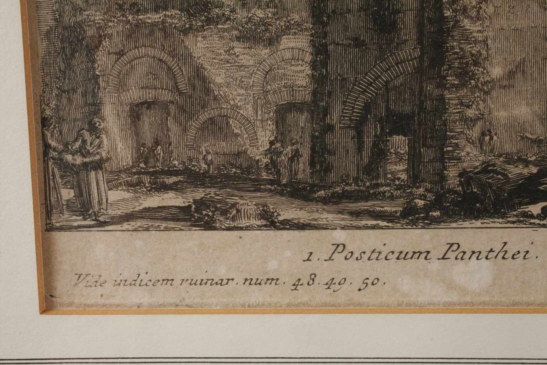 Franvesco Piranesi, Das Pantheon in RomBlick auf die Ruine der Bäder von Agrippa und des - Bild 2 aus 4