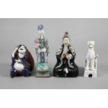 Vier PorzellanfigurenChina, 19. Jh., ungemarkt, Weißporzellan bzw. Porzellan in polychromer